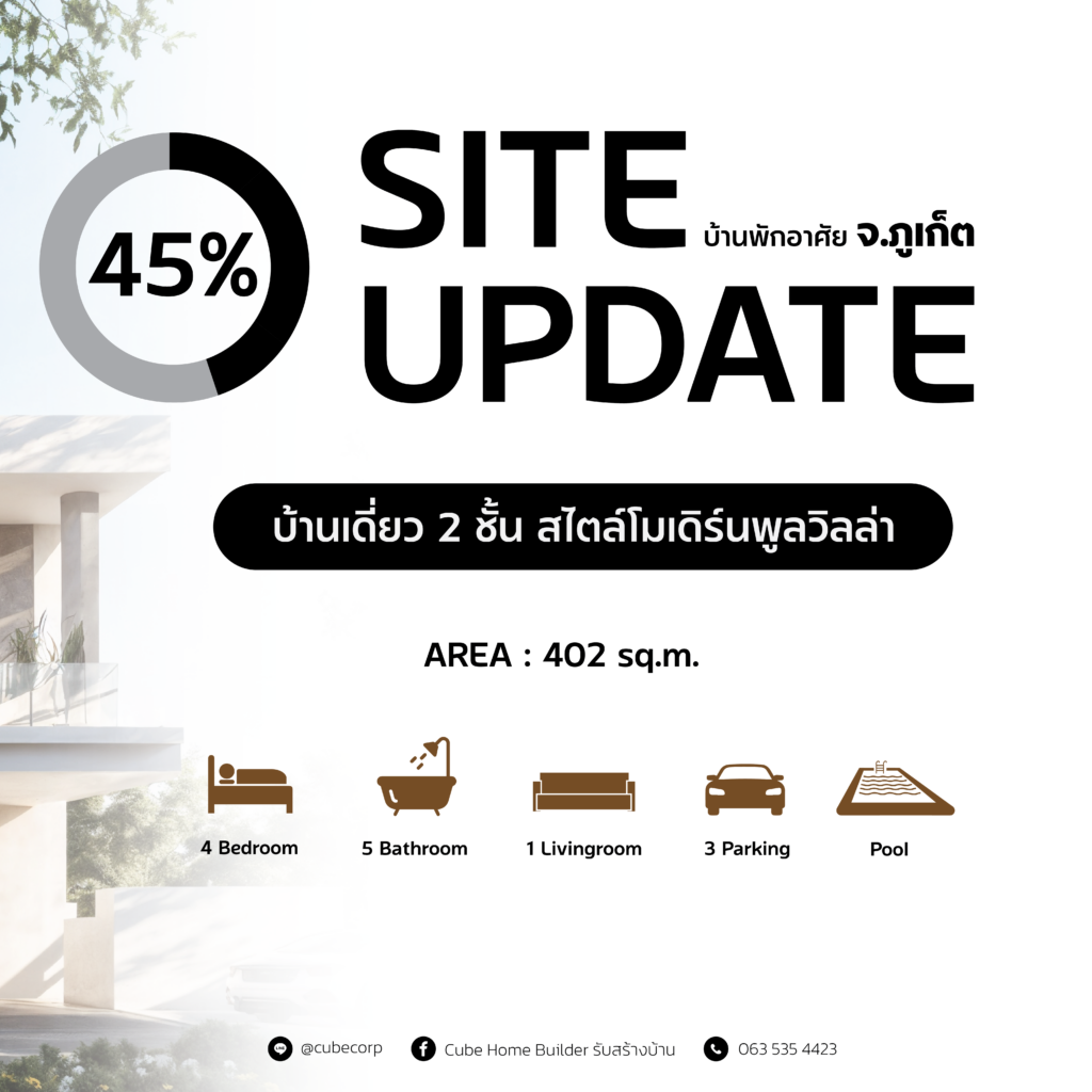 อัปเดตสร้างบ้านภูเก็ต 45% โดย Cube Corporation